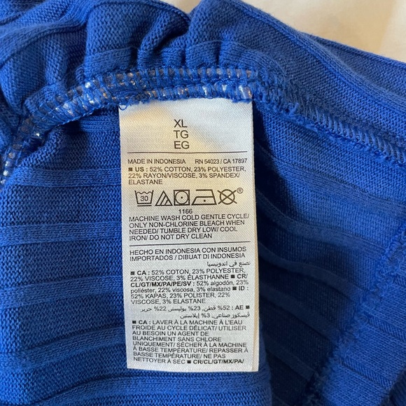 Old Navy Maternity Long-Sleeve Fitted Rib-Knit Polo Shirt - Blue - Size XL - Picture 4 of 6